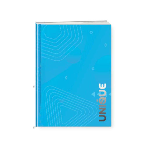 Picture of A4 UNIQUE LINED GLUED HARD COVER NOTEBOOK 100PGS BLUE